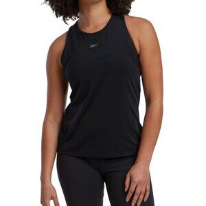 Reebok Womens Solid Logo Tank Top, Black, Size XL